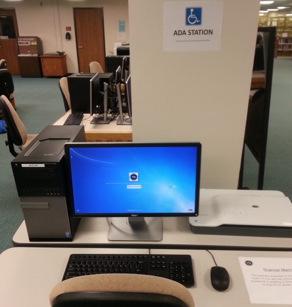 An ADA accessible station located in the Hamilton CLIC Lab